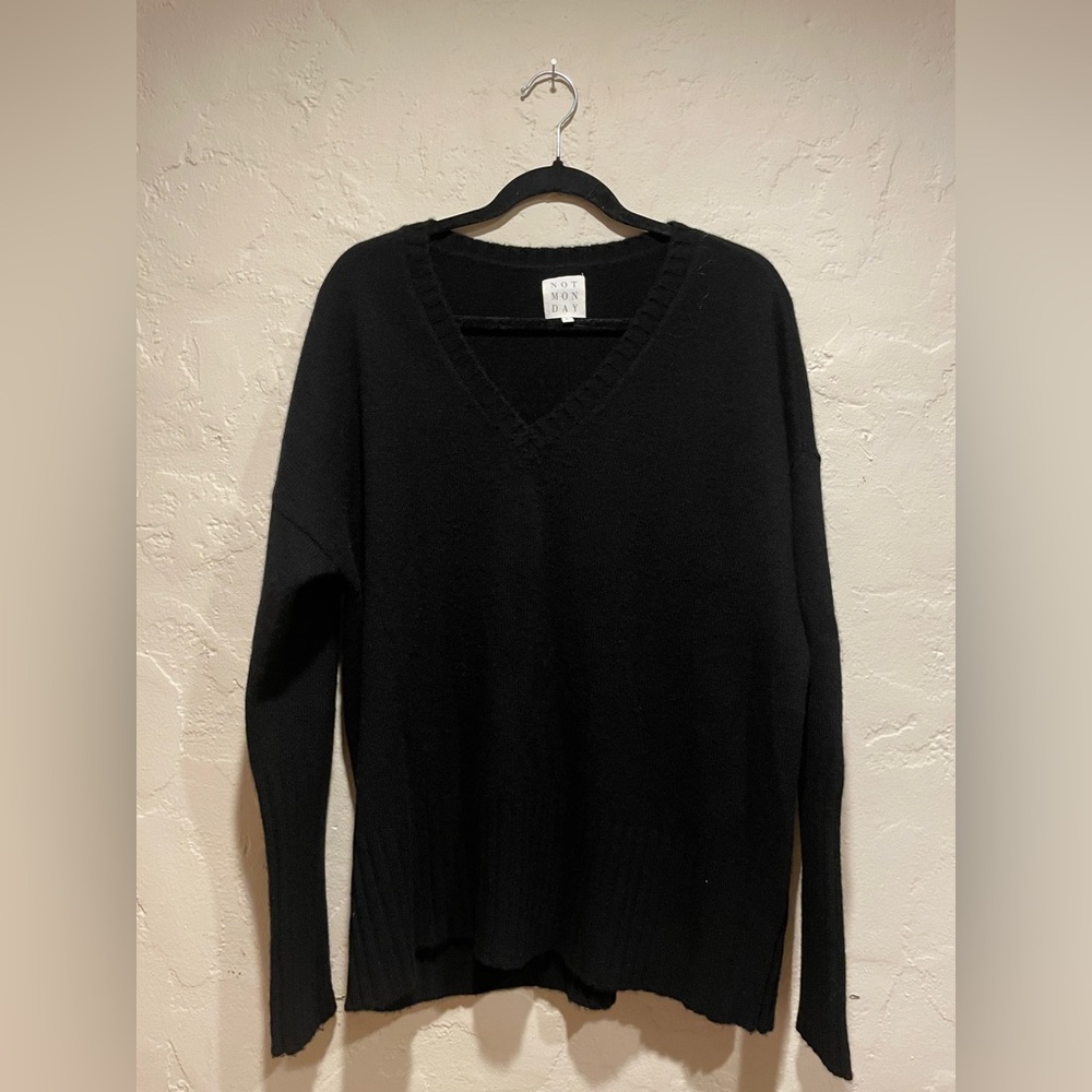 NOT MONDAY Cashmere Black V-Neck Sweater